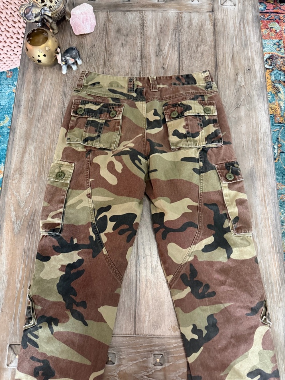 Camo Cargo Pants - Green Brown Black - Picture 10 of 15